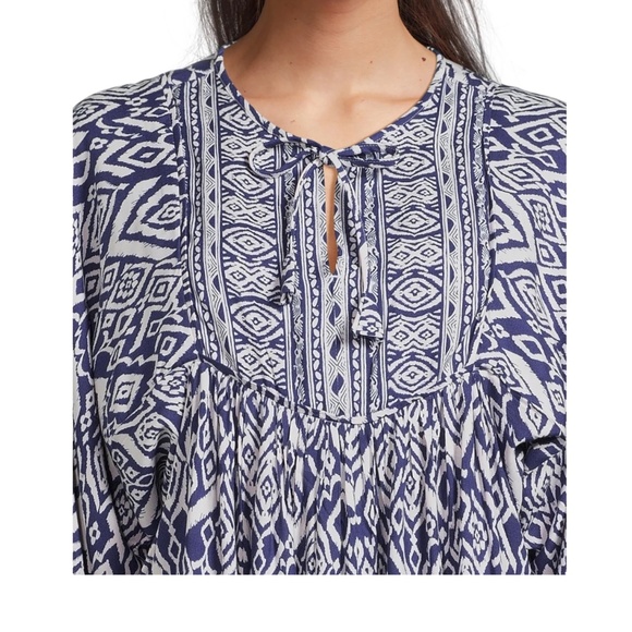 BEACHLUNCHLOUNGE Collection Dress Blue White Women size XL 3/4 sleeve - Picture 3 of 15